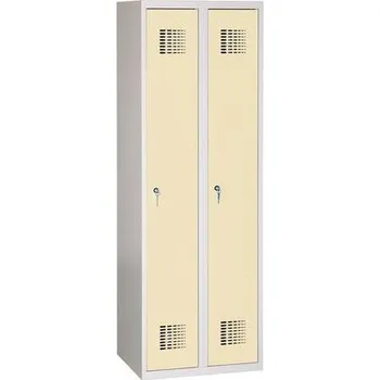 Šatní skříň Šatní skříně TOP, 2 oddíly, oddíl 300 mm, cylindrický zámek, svařované Jméno: Svařovaná šatní skříň Raphael, 2 oddíly, cylindrický zámek, šedá/béžová