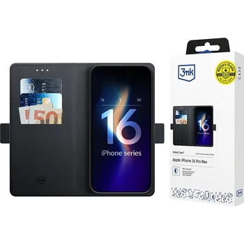 Pouzdro na mobilní telefon 3mk Wallet Case pro iPhone 16 Pro Max černý