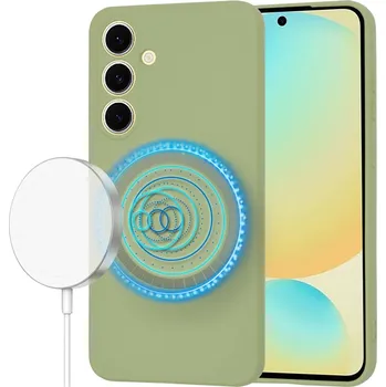 Pouzdro na mobilní telefon Techsuit SoftFlex MagSafe pro Samsung Galaxy S24 FE v barvě matcha