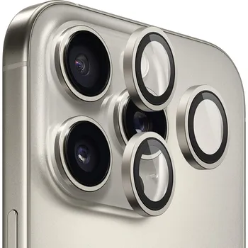 Blueo Original kovový rámeček na ochranu čočky iPhone 16 Pro/Pro Max přírodní titan
