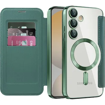 Pouzdro na mobilní telefon Pouzdro na knihu Techsuit SmartMag pro Samsung Galaxy S24 FE zelené