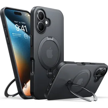 Pouzdro na mobilní telefon Torras Ostand Spin MagSafe Series iPhone 16 Plus černá