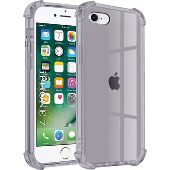 Pouzdro na mobilní telefon Techsuit nárazuvzdorný průhledný silikon iPhone 7 8 SE 2 3 kouřově černý