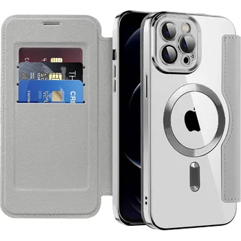 Pouzdro na mobilní telefon Pouzdro na knihu Techsuit SmartMag iPhone 12 Pro šedé