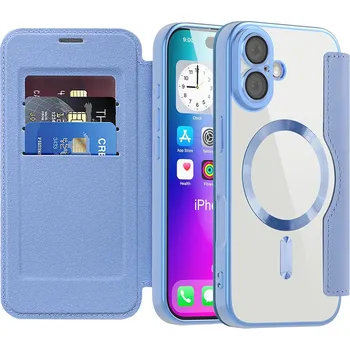 Pouzdro na mobilní telefon Pouzdro na knihu Techsuit SmartMag iPhone 17 světle modré