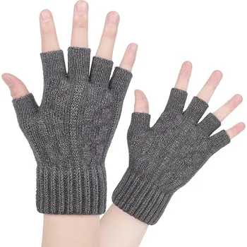 Rukavice Techsuit rukavice ST0014 z alpaka vlny bezprsté velikost 17cm tmavě šedé