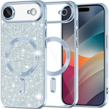 Pouzdro na mobilní telefon Techsuit Luxury Glitter MagSafe pro iPhone 17 Air světle modrý
