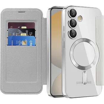 Pouzdro na mobilní telefon Pouzdro na knihu Techsuit SmartMag pro Samsung Galaxy S24 FE šedé