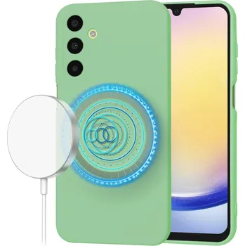 Pouzdro na mobilní telefon Techsuit SoftFlex MagSafe pro Samsung Galaxy A25 5G mátově zelená