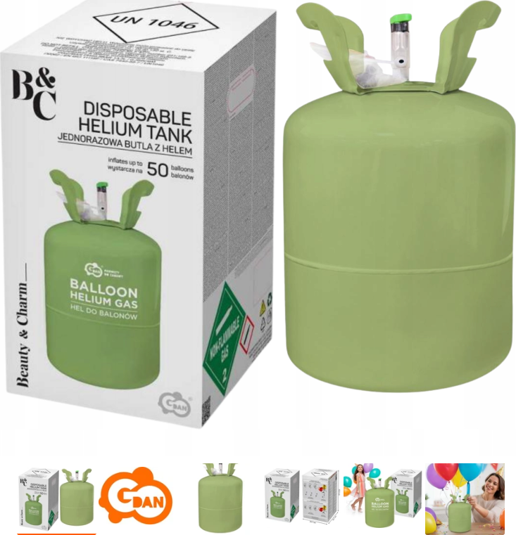 Helium na 50 balónků, heliová bomba, 13,3, Partymood.cz