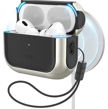 Příslušenství pro sluchátka ESR Orbit Hybrid HaloLock pouzdro Apple AirPods Pro 1 2 Titanium