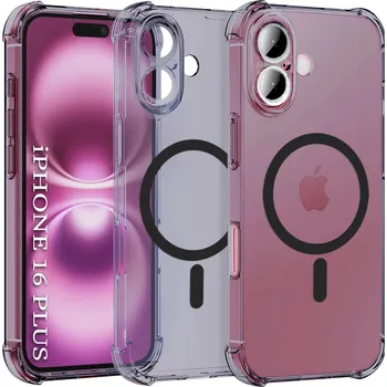Pouzdro na mobilní telefon Techsuit Shockproof průhledný silikon MagSafe iPhone 16 Plus kouřově černý