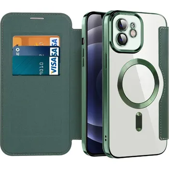 Pouzdro na mobilní telefon Pouzdro na knihu Techsuit SmartMag iPhone 12 zelené