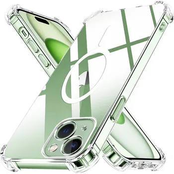 Pouzdro na mobilní telefon Techsuit Shockproof průhledný silikonový MagSafe iPhone 15 Plus průhledný