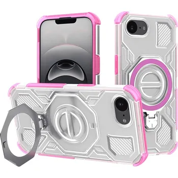 Pouzdro na mobilní telefon Techsuit Carbon Shield PRO pro iPhone 16e růžový průhledný