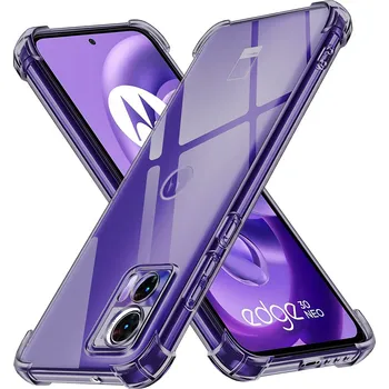 Pouzdro na mobilní telefon Techsuit Shockproof průhledný silikon pro Motorola Edge 30 Neo kouřově černá