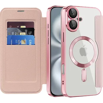Pouzdro na mobilní telefon Pouzdro na knihu Techsuit SmartMag iPhone 16 růžové