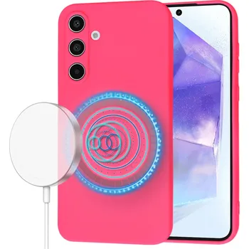 Pouzdro na mobilní telefon Techsuit SoftFlex MagSafe pro Samsung Galaxy A55 5G v růžové barvě