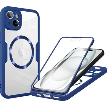 Pouzdro na mobilní telefon Techsuit ColorVerse 360 MagSafe Series Ochranné sklo iPhone 15 Modrá