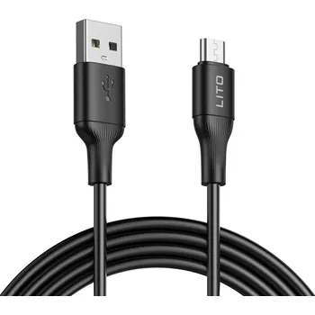 Lito Datový kabel LD06V USB na Micro-USB 2.4A PVC 1m černý