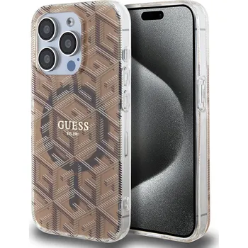 Pouzdro na mobilní telefon Guess IML GCube MagSafe GUHMP15XHGCUSTGW iPhone 15 Pro Max hnědý