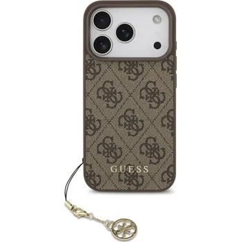 Pouzdro na mobilní telefon Guess Hardcase 4G Charm Cradle MagSafe iPhone 17 Pro Hnědý