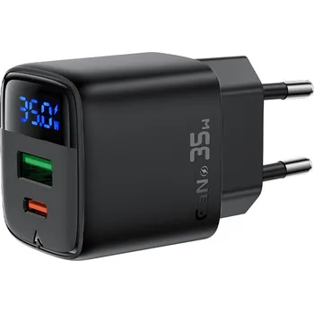 Acefast Nabíječka do zdi A116 s digitálním displejem rychlé nabíjení černá