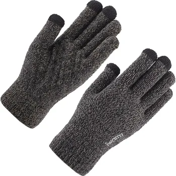 Rukavice iWarm Dotykové rukavice ST0005 Dvojitá vrstva samet akryl 21cm Šedá