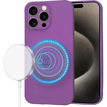 Pouzdro na mobilní telefon Techsuit SoftFlex MagSafe pro iPhone 15 Pro Max fialová