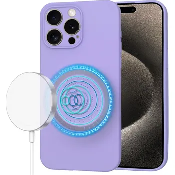 Pouzdro na mobilní telefon Techsuit SoftFlex MagSafe pro iPhone 15 Pro Max světle fialová
