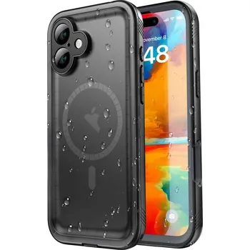 Pouzdro na mobilní telefon ShellBox Vodotěsné pouzdro IP68 iPhone 16 Plus černé