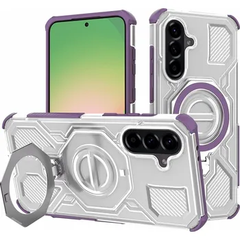 Pouzdro na mobilní telefon Techsuit Carbon Shield PRO pro Samsung Galaxy A56 5G fialový průhledný