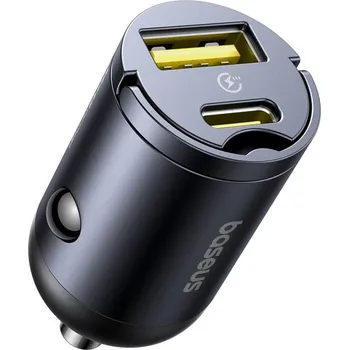 Baseus Car Charger Tiny Star Mini USB Type-C 30W s vestavěnou rukojetí černý