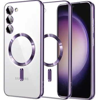 Pouzdro na mobilní telefon Techsuit Luxury Crystal MagSafe Samsung Galaxy S23 Světle fialový