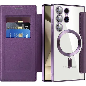 Pouzdro na mobilní telefon Pouzdro na knihu Techsuit SmartMag Samsung Galaxy S24 Ultra fialové