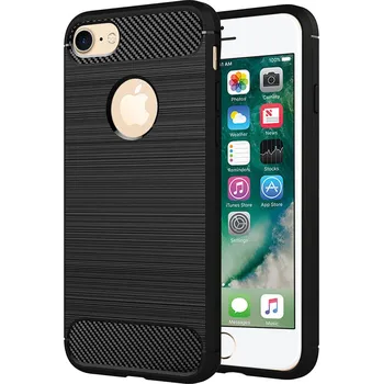 Pouzdro na mobilní telefon Techsuit Karbon Silikon iPhone 7 iPhone 8 Černý