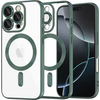 Pouzdro na mobilní telefon Techsuit Luxury Crystal MagSafe pro iPhone 16 Pro v tmavě zelené