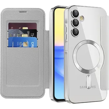 Pouzdro na mobilní telefon Techsuit SmartMag knížkové pouzdro Samsung Galaxy A15 4G / A15 5G šedé