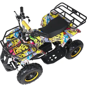 Dětská tříkolka Dětská elektro MiniRocket čtyřkolka ATV Eco Torino 1000W 36V graffiti žlutá