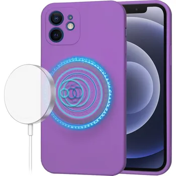 Pouzdro na mobilní telefon Techsuit SoftFlex MagSafe pro iPhone 12 fialová