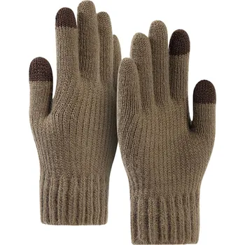 Rukavice Techsuit rukavice ST0012 z alpaka vlny velikost 22cm kávové