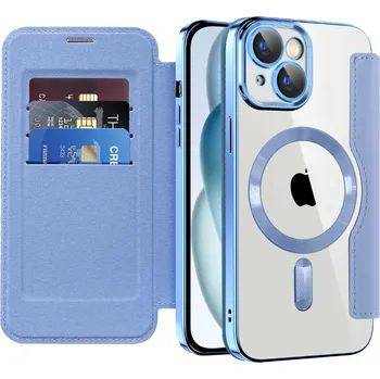 Pouzdro na mobilní telefon Pouzdro na knihu Techsuit SmartMag iPhone 15 Plus světle modrá