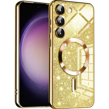 Pouzdro na mobilní telefon Techsuit Luxusní Třpytky MagSafe Samsung Galaxy S23 Plus Zlatý