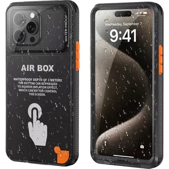 Pouzdro na mobilní telefon ShellBox AirBox Vodotěsný IP68 (6.7 palce) iPhone 12 Pro Max/13 Pro Max/14 Pro Max/15 Pro Max/16 Pro Max/15+/16+ černá