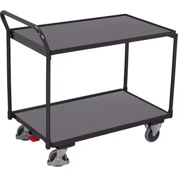 Policový vozík Variofit sw-500.500 s madlem, do 250 kg, 2 police., 101 x 97,5 x 52,5 cm Barva: antracit RAL7016