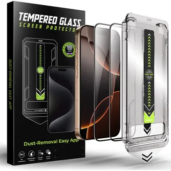 Techsuit TitanGlass FullCover (2 kusy) iPhone 15 Pro černá