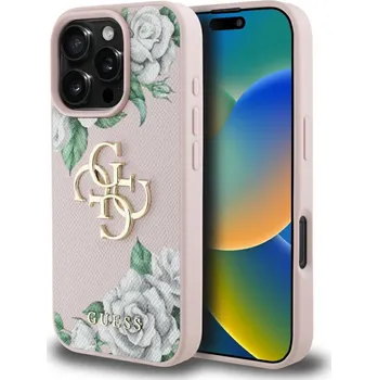 Telefonní příslušenství Guess Hardcase 4G Grained Roses Big Logo iPhone 16 Pro Max růžová