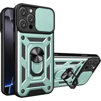 Pouzdro na mobilní telefon Kryt iPhone 16 Pro, Techsuit CamShield Pro green