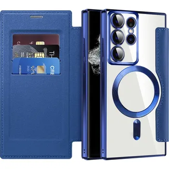 Pouzdro na mobilní telefon Pouzdro na knihu Techsuit SmartMag pro Samsung Galaxy S22 Ultra 5G modré