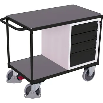 Variofit Dílenský vozík, 4 zásuvky, Variofit, do 500 kg, š x h x v: 119 x 60 x 93 cm, modrá/antracit Barva: antracit RAL7016